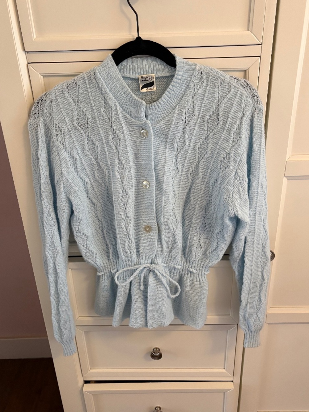 Vintage German trachten cardigan in light blue, size S